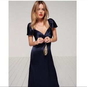 Reformation kaylee dress navy size 8